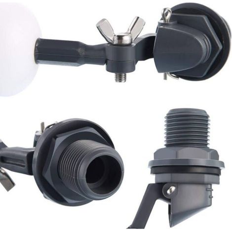 3 Pièces Flotteur de Boule d'Eau Fiable Fermer 1/2 Pouce Remplir le Réservoir d'Eau de l'Humidificateur, Robinet à Tournant Sphéri (1/4)