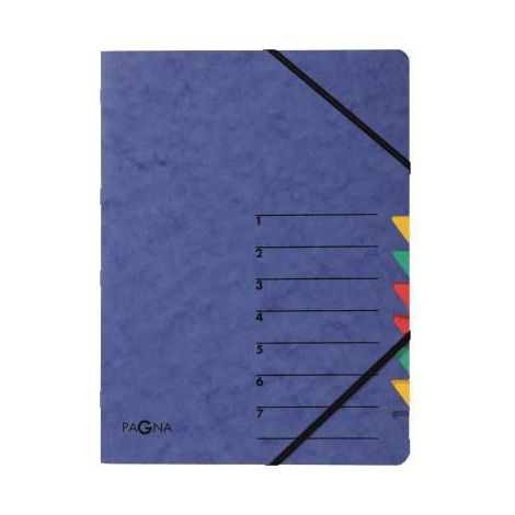 Ordnungsmappe EASY DIN A4 225g/m² Pressspankarton Farbe: blau Farbe des Fächerblocks: mehrfarbig 7 Fächer (1/4)