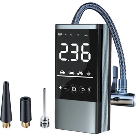 Gonfleur électrique pour pneus avec LED écran numérique pour voiture moto vélo et ballon compresseur d air portable (1/5)