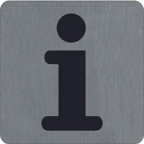 Plaque de porte Informations - Aluminium brosse 100x100mm - 4384009