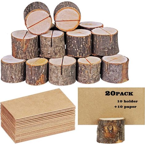 Support Pour Carte En Bois - Porte-Carte Rustique Pour Table De Mariage Fête Événement - 10 Pièces (1/5)