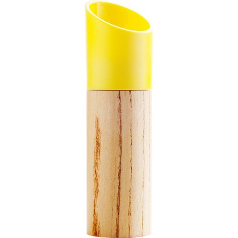 Wooden black pepper powder abrader with adjustable coarseness（yellow）