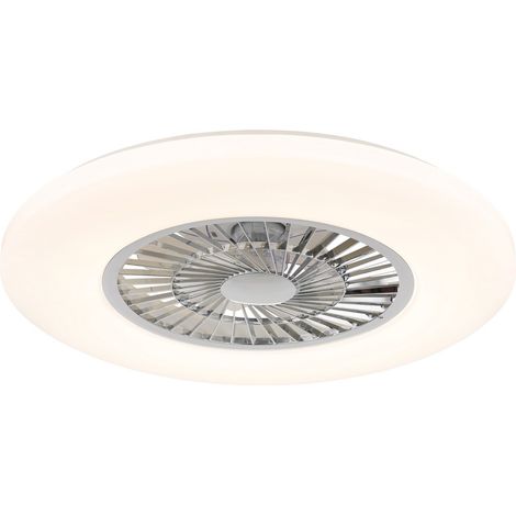 Globo Alva Ventilateur de plafond blanc mat, 1 LED RGB, intensité variable 3 000-6 500 K, télécommande, minuteur