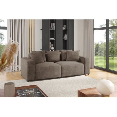 Sofa Designersofa MEGAN 2-Sitzer in Stoff Poso Cappuccino (1/3)