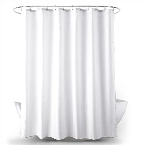 Rideau de douche lavable en polyester avec 12 anneaux de suspension, imperméable et résistant aux moisissures. Convient pour salle de bain et baignoir (1/4)