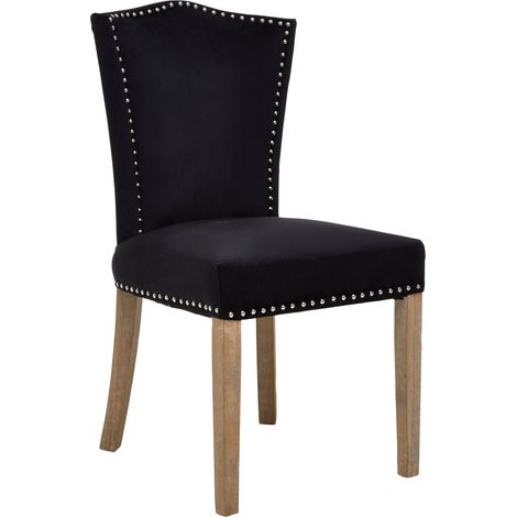 Interiors by Premier Black Velvet Dining Chair, Classic Velvet Chair, Cozy Dining Chair for Dining Room, Living Room, Home, Office (1/5)
