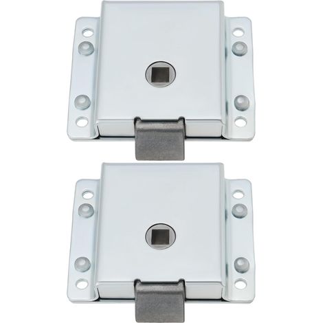 Store 2 Loquets Lot de de Verrouillage de Porte Distance du Trou 50 Mm/75 Mm 68 X 87 X 19 Mm Convient pour Gauche Et Droite pour Remorque de Camping-Car Serrure à Visser Argent (1/5)