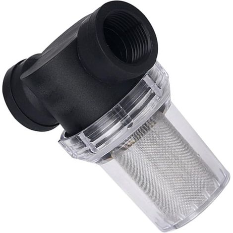 Filtre à Eau pour Préfiltration Domestique en Plastique 4 Interfaces et Maille 20 Noir Élimine Sable et Thermonatrite, pour Purification D'eau de Robinet (1/5)