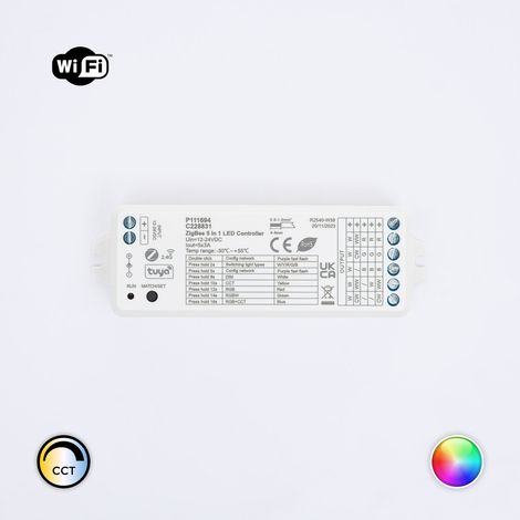 Controller Regolatore LED Tuya Zigbee 5 in 1 per strisce Monocolore/CCT/RGB/RGBW/RGBW/RGBWW 12/24V DC Monocolor / CCT / RGB / RGBW / RGBWW