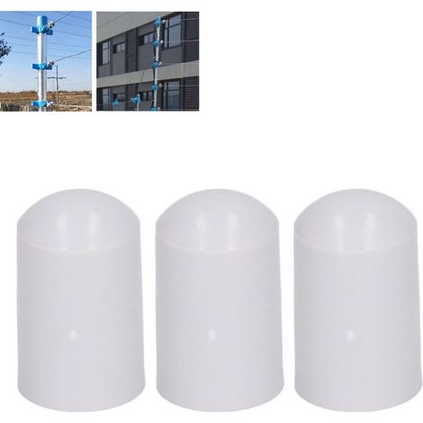 100 pièces/paquet Système de clôture électronique à impulsions haute tension, poteau porteur, capuchon étanche à la pluie, poteau terminal, capuchon étanche, poteau intermédiaire, accessoires de potea (1/5)