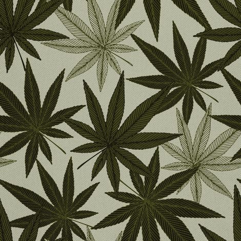 Outdoor dekostoffe oxford - Motiv grüne Cannabisblätter (1/5)