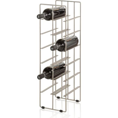Moderner Weinflaschenhalter aus satiniertem Metall für 12 Flaschen Jin