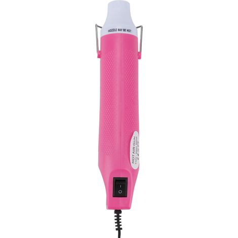 Pistolet à air chaud électrique, outil de bricolage, adapté au gaufrage et au séchage des gaines thermorétractables (norme américaine 110V, rose). (1/3)