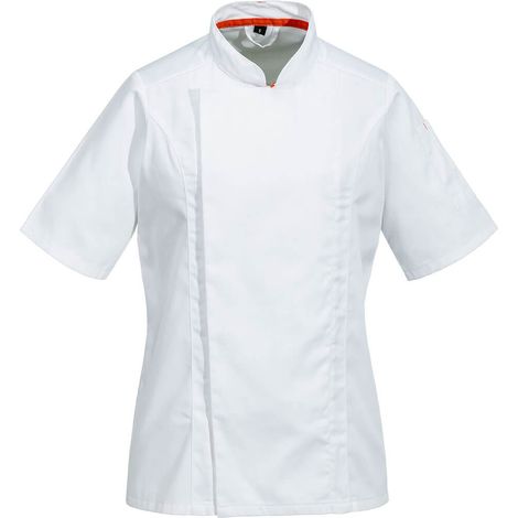 Chaqueta de cocina Maille Pro de manga corta - Talla L - Blanco - Portwest