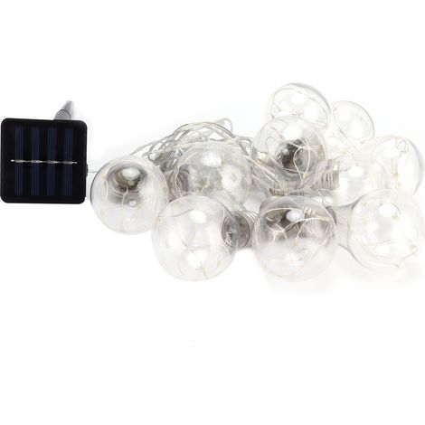 50 Luci a stringa solari a LED – Lampadina – Impermeabile – Decorative – Per esterni / Matrimoni / Prato – Luce calda