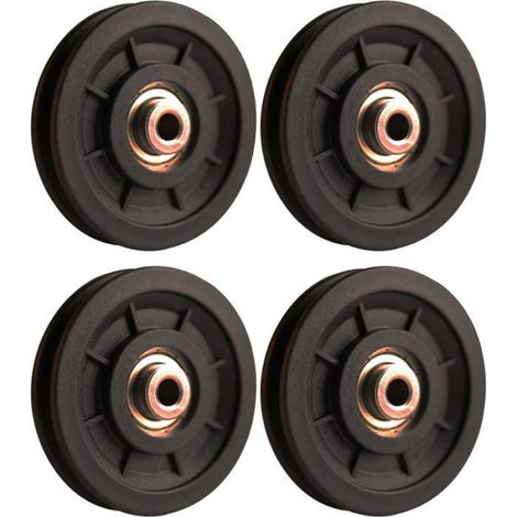 Poulie - 110 mm - Roulement Acier Nylon - Pour Machine À Câble Gym Porte De Garage - 4 Pièces (1/4)