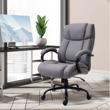 Silla de oficina ergonomica de espuma gris claro, balanceo, piston de gas, 72,5 x 83 x 110-118 cm (1/5)
