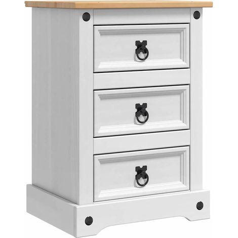 Mesita de Noche Corona 45 x 35 x 64 cm Madera de pino macizo vidaXL