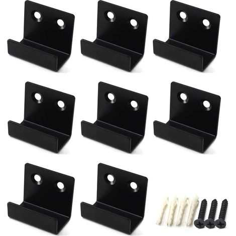 Support mural pour carrelage en céramique - Crochet mural en acier inoxydable Noir (Lot de 8) (1/4)