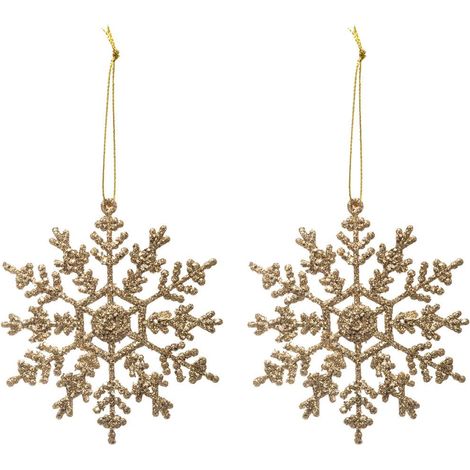Ornement de Noël écailles dorées x 2