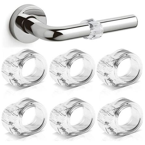 6 Pièces Protection Poignee Porte - Butée de Porte en Silicone - Butoir Poignée de porte en PVC - Stop Porte Non Toxique Transparent - Protéger le Mur - Stoppeur fenêtre(Bague Simple)