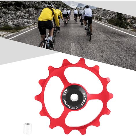 Poulie dérailleur VTT GUB 14 dents légère en aluminium rouge