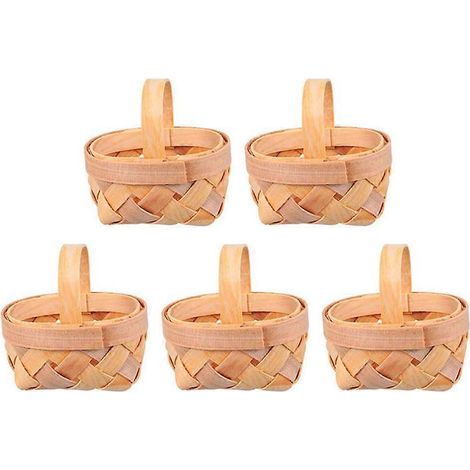 Lot de 5 paniers cadeaux décoratifs tressés, faits main, pour mariage.-6.00X5.00X5.00CM (1/3)