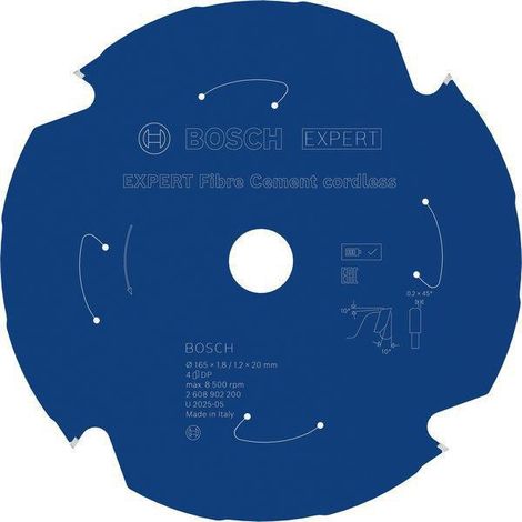 BOSCH Kreissägeblatt EXPERT Fiber Cement Außen-Ø 165 mm Zähnezahl 4 TCGBohrung 20 mm Schnittbreite 1,8 mm HM (1/2)