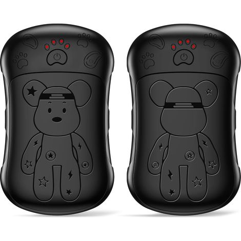 Wiederaufladbare Handwärmer (2er-Pack), elektrische 2-in-1-Handwärmer, doppelseitige Heizung, Unisex, schwarz.