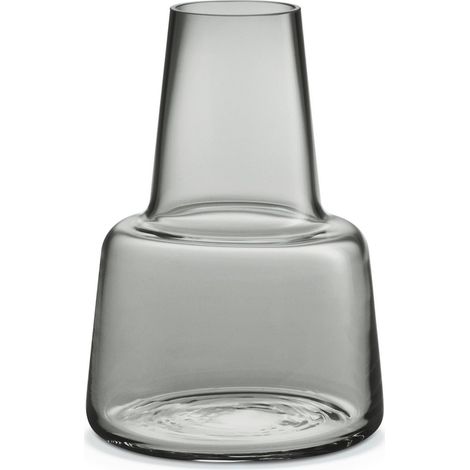 Vase moyen col H24 cm Flora en verre soufflé, gris (1/3)