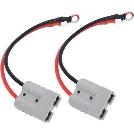 royaluxe-Lot de 2 connecteurs de batterie 50 A 600 V à déconnexion rapide avec joint torique 10 AWG pour camping-car, tracteur, chariot élévateur (1/5)