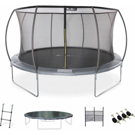 14ft trampoline with inner safety net and accessories kit Grey 365x365x80 cm - VENUS XXL INNER (1/5)