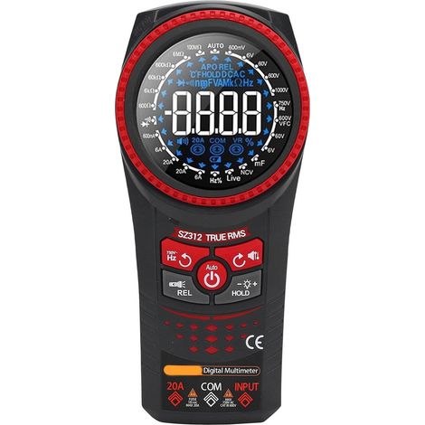 Multimètre Numérique, Testeur électrique à Plage Automatique, Multimètre à Capteur NCV avec Mesure de Température, Idéal pour CVC, Laboratoire et Usage Domestique (1/5)