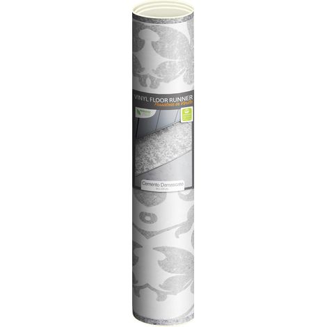 Tapis de Cuisine antidérapant Ciment damassé 120x50 cm Tapis de Protection de Sol en Vinyle fabriqué en Italie, avec Encre Non Toxique, Ignifuge et résistant à l'eau (1/3)