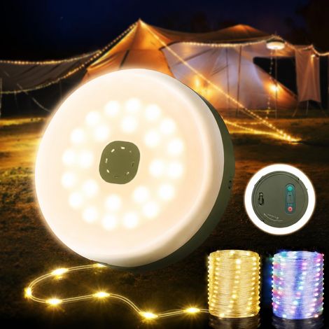 Guirlande lumineuse rechargeable pour le camping, 10 m (environ 32,8 pi) dotée de 8 modes et étanche. (1/5)