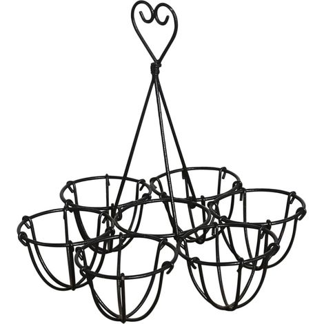 Sollbry Support À Œufs En Fer Panier À Œufs À 6 Trous Porte-Oeufs De Cuisine Pour Réfrigérateur Salle À Manger Et Restaurant Rangement 18.5 X17.8X19cm,Noir (1/5)