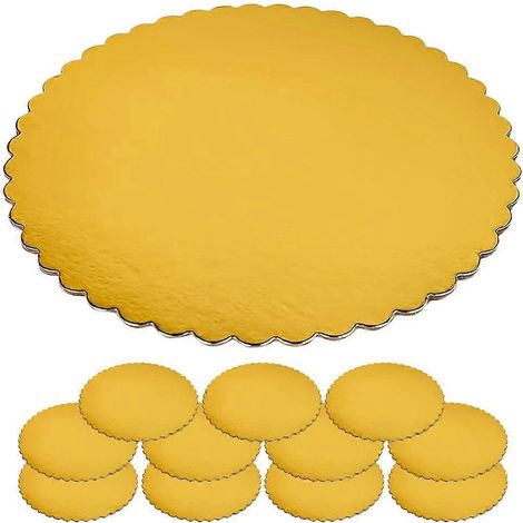 12 plateaux à gâteaux ronds, supports pour mousse et gâteaux, accessoires de décoration.-25.40X25.40X0.20CM-Golden (1/4)