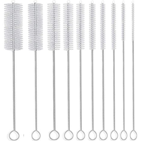 Lange Strohbürste, Nylon-Rohrreiniger 8 Zoll, 10 verschiedene Durchmesser