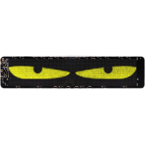 Yeux de diable lumineux pour pare-brise avec télécommande et application de contrôle, yeux LED colorés programmables pour voiture, camion, fête, écran souple, yeux de pare-brise animés, panneau LED K- (1/3)