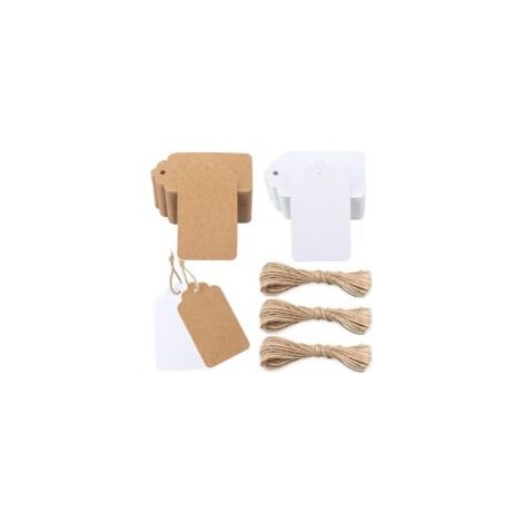 Set mit 200 Geschenkanhängern aus Kraftpapier, 7 x 4 cm, für Valentinstag oder Hochzeit - Crezuo