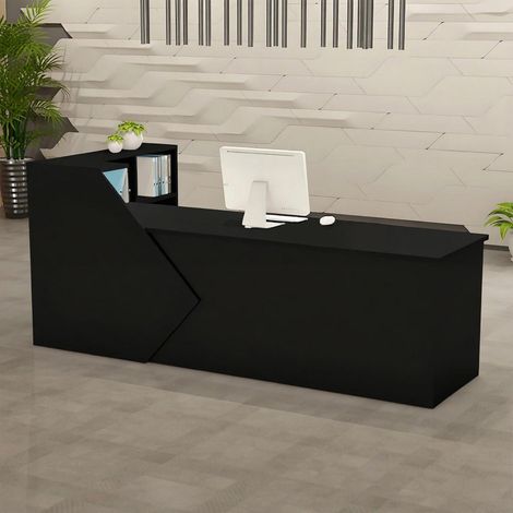 Empfangstresen mit Regalen, 80-300cm, modern, schwarz (1/5)