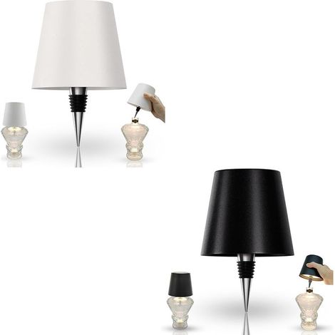 TrAdE Shop Traesio - Paralume Per Bottiglia Vino A Led Ricaricabile Dimmerabile Luce Senza Fili Bar Soggiorno - (1/5)