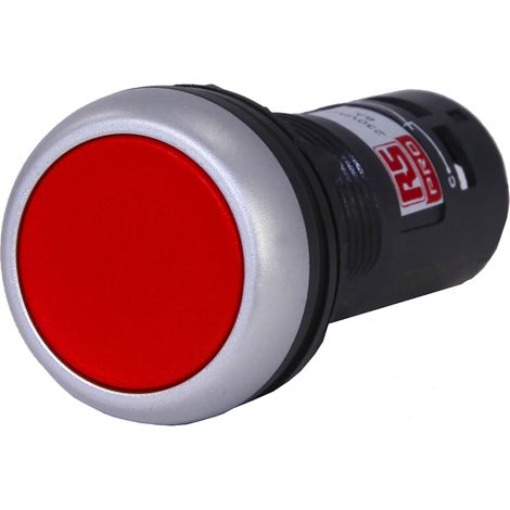 Unité complète de bouton-poussoir RS PRO Rouge , Momentané, Rond, 1RT ( Prix pour 1 )