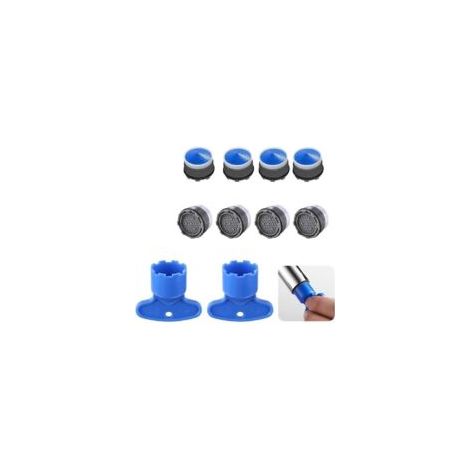 Set mit 10 Strahlreglern für Wasserhähne, M18,5 Strahlregler, Kunststoff-Strahlregler, Strahlregler mit 2 Strahlreglerschlüsseln, Wassersparer für Küchen- und Badezimmerarmaturen – Crezuo
