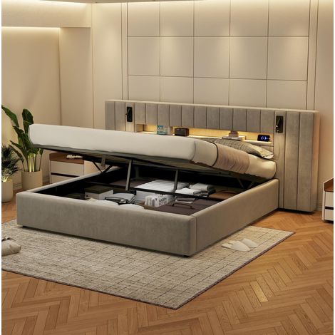 Letto matrimoniale contenitore USB LED 180x200 OKMYHOME (1/5)