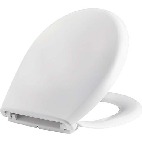 Sedile WC universale bianco con cerniere in PP modello BOXER (1/4)