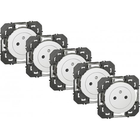 Juego de 5 enchufes con toma de tierra Dooxie, LEGRAND, blanco Legrand