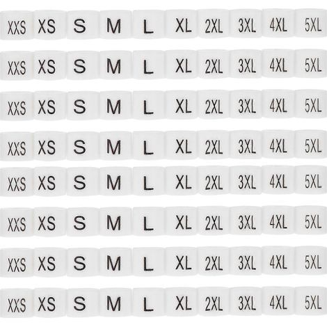 Set mit 100 farbcodierten Kleiderbügel-Größenmarkierungen aus Kunststoff – 1,00 x 1,00 x 1,00 cm – Weiß (1/3)