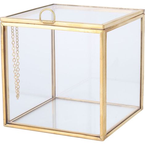 Vase en Verre Géométrique à Bord Doré pour Plantes Grasses - Décoration Intérieure et Jardin