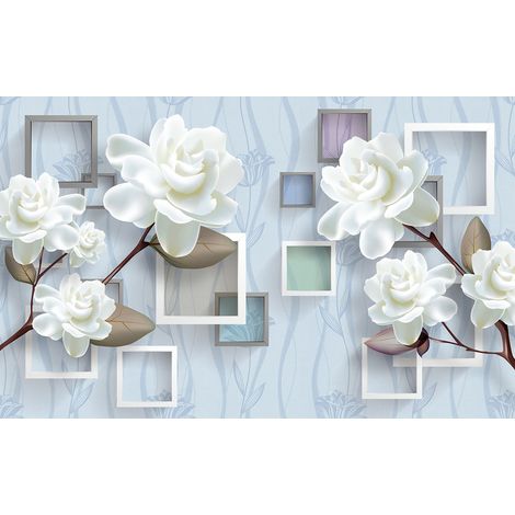 Papier peint panoramique - Fleurs 3D - 130 cm x 81 cm (1/2)